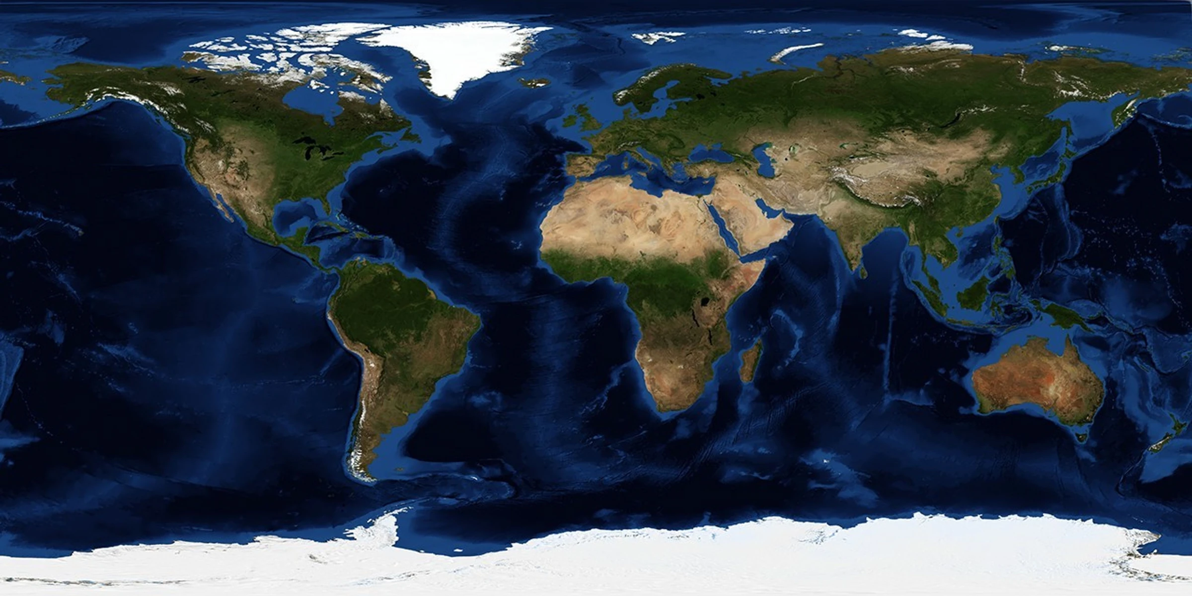 Imagem real da Terra por satélite, com regiões de atuação da Atlantis.